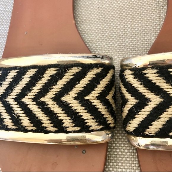 Zara Trafaluc zebra black and cream woven sandals size 40 8.5 - Picture 6 of 10